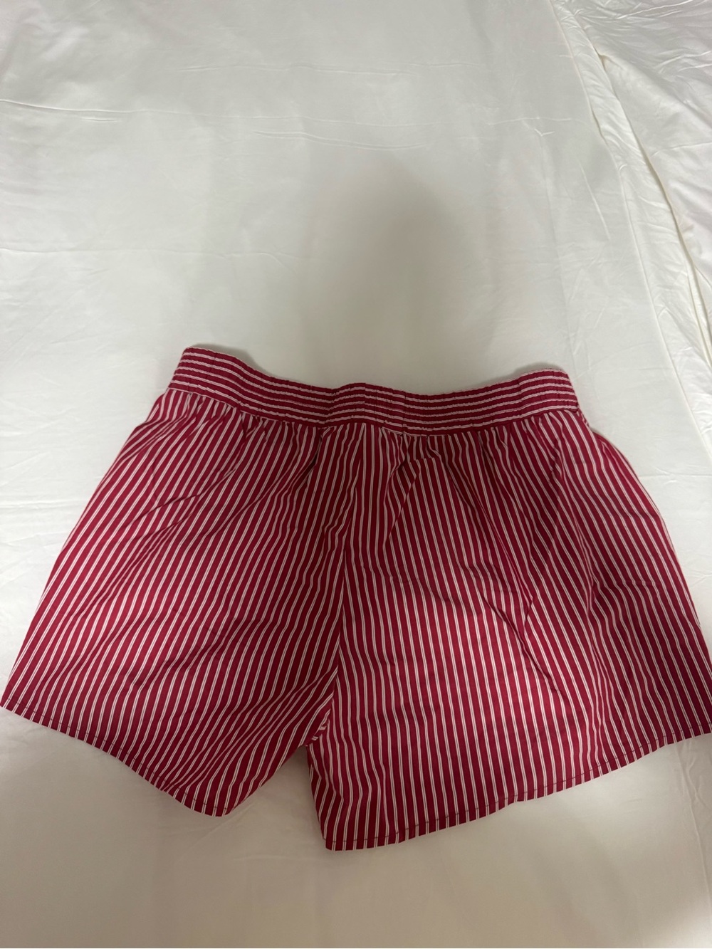 Lioness Red and White Striped Athletic Shorts - Picture 3 of 3
